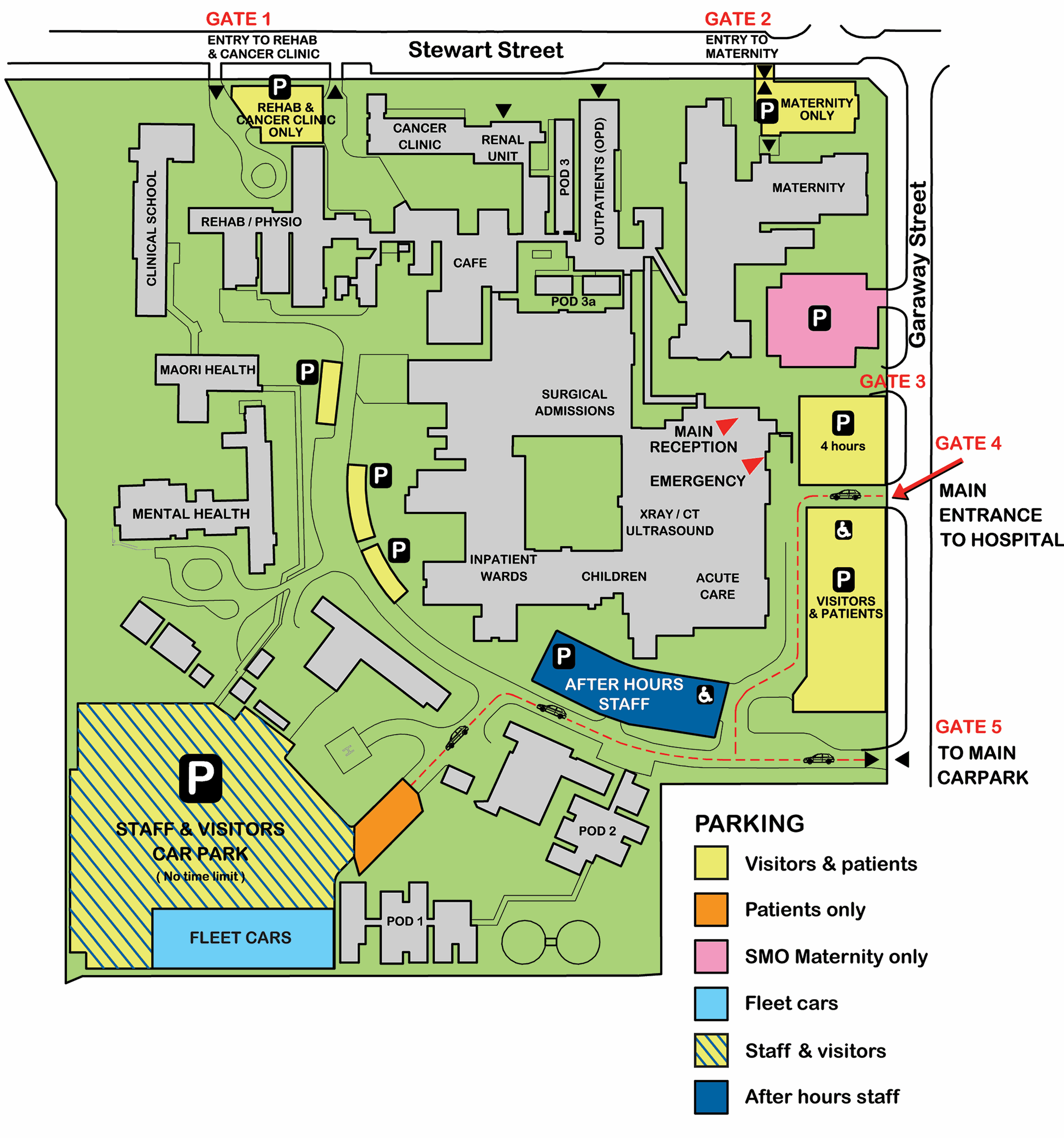 Whakatāne Hospital map
